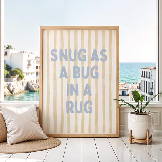 Snug As A Bug In A Rug Nursery Poster