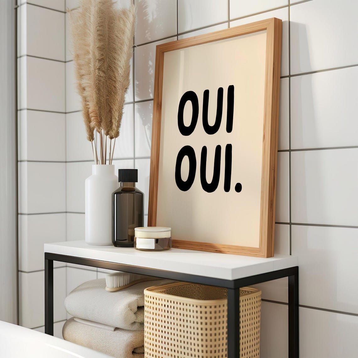 Oui French Quote Poster, Minimalist Paris Humor