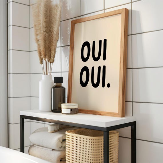 Oui French Quote Poster, Minimalist Paris Humor