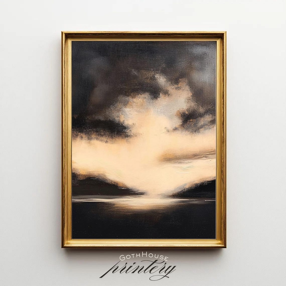 Moody Dark Seascape Storm Clouds Breaking Light Abstract Ocean Print