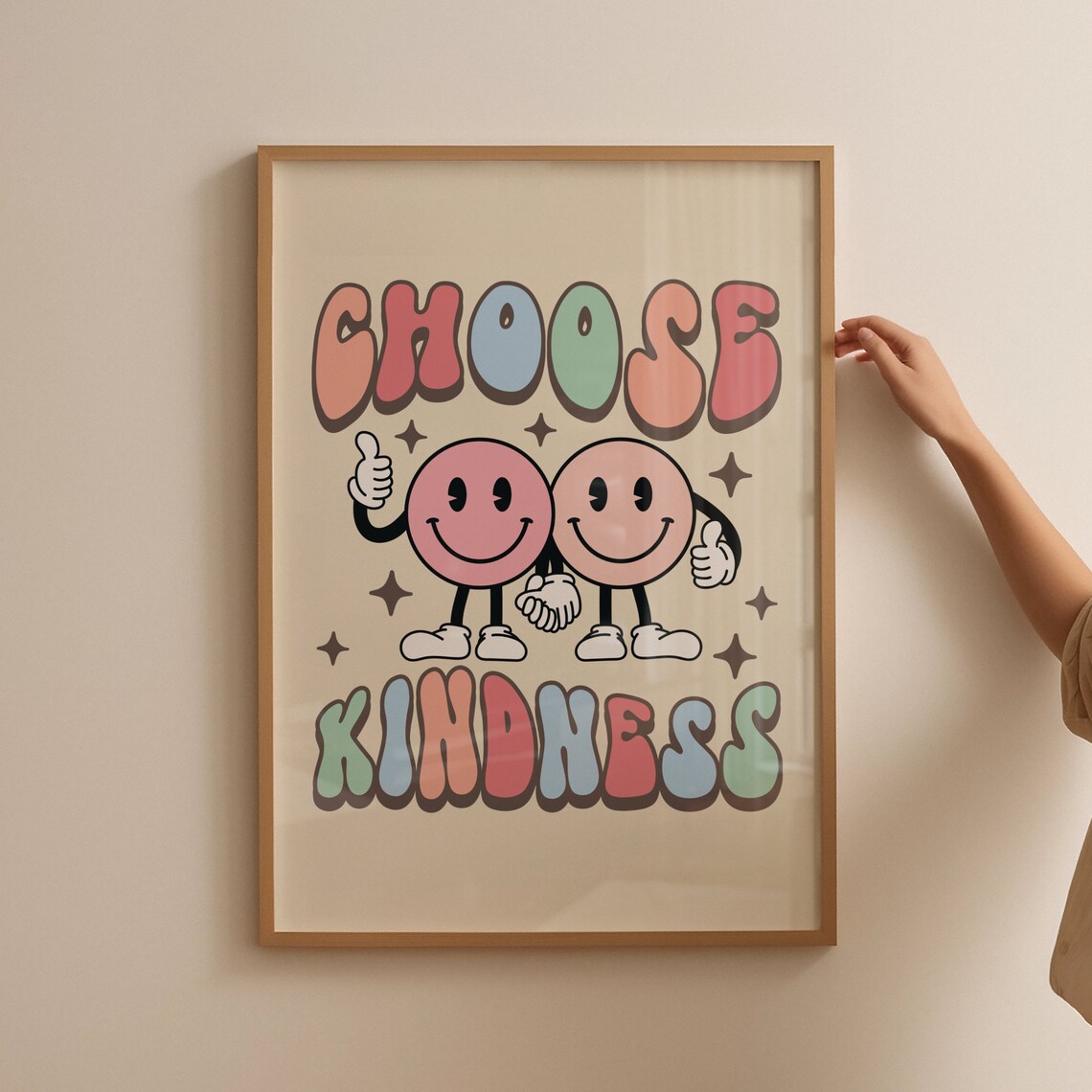 Choose Kindness Retro Quote Wall Art Print - Image 4