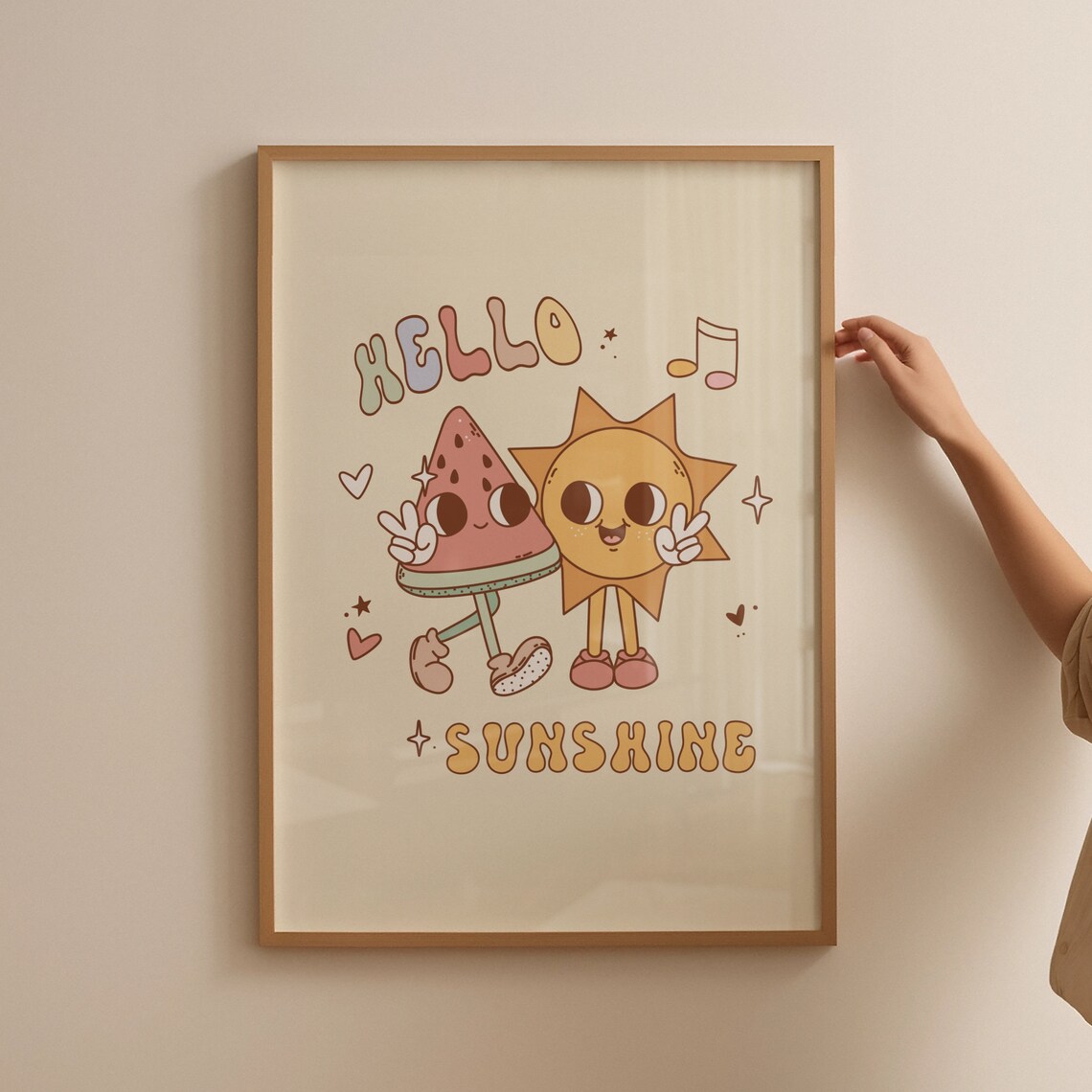 Cute Retro Quote Print Sunshine Print Retro Wall Art Wall Decor Art Retro Poster Housewarming Gift - Image 4