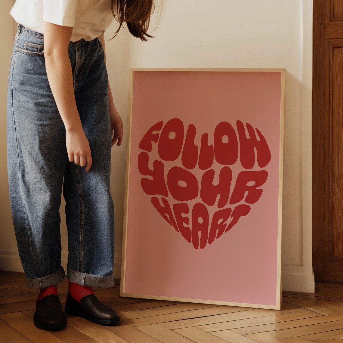 Follow Your Heart Retro Art Print, Trendy Poster - Image 4