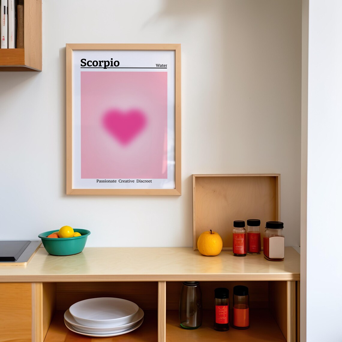 Scorpio Aura Heart Zodiac Poster Water Sign Spiritual Traits Decor - Image 2