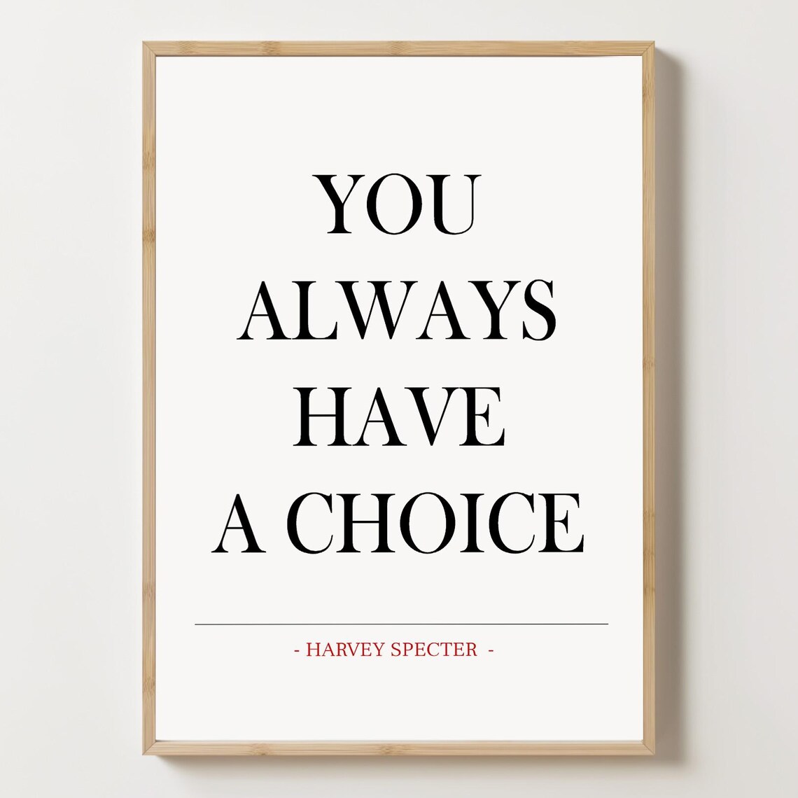 Harvey Specter Quote Poster Print, TV Quote Decor