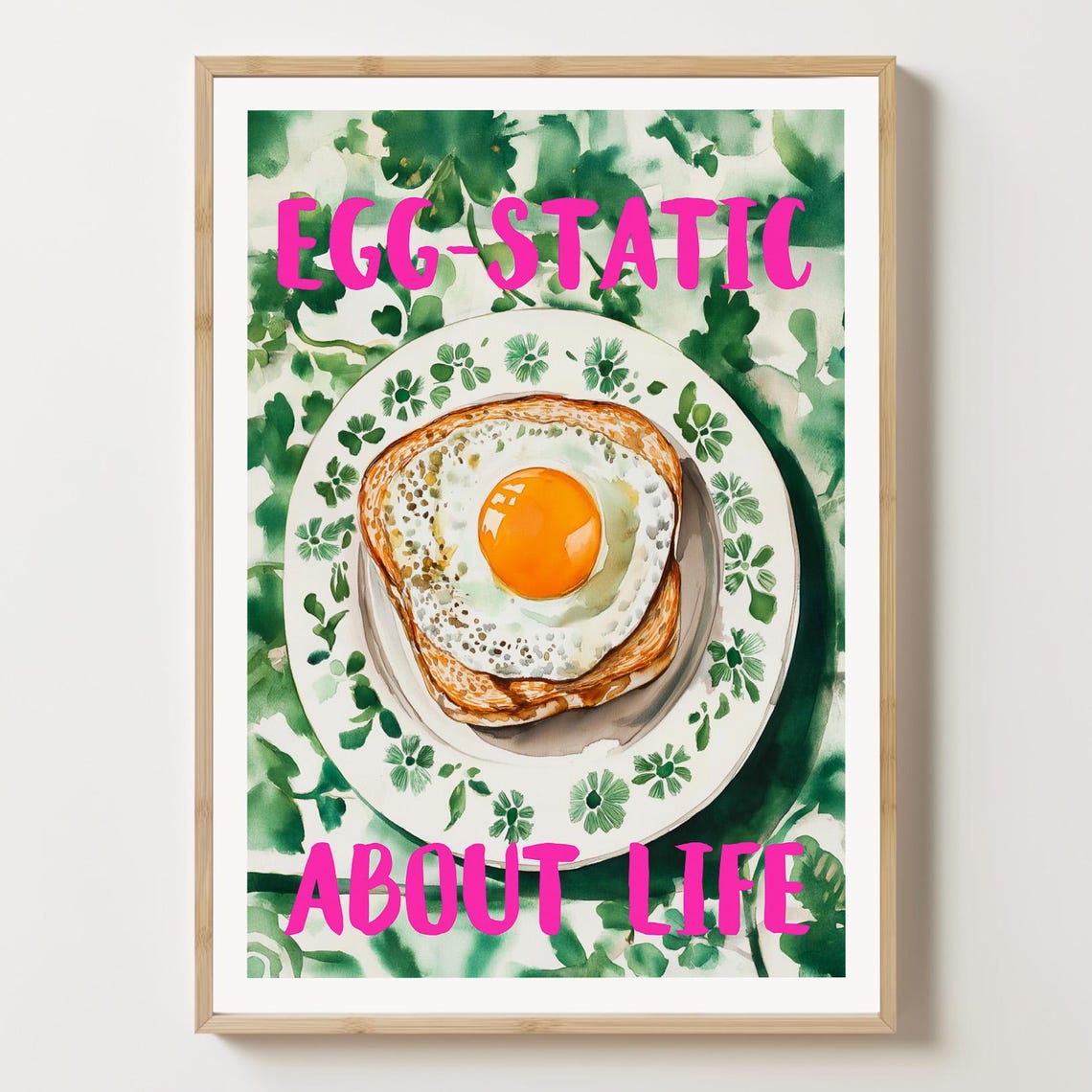 Cheerful Egg Static About Life Fried Egg Toast Funny Food Poster