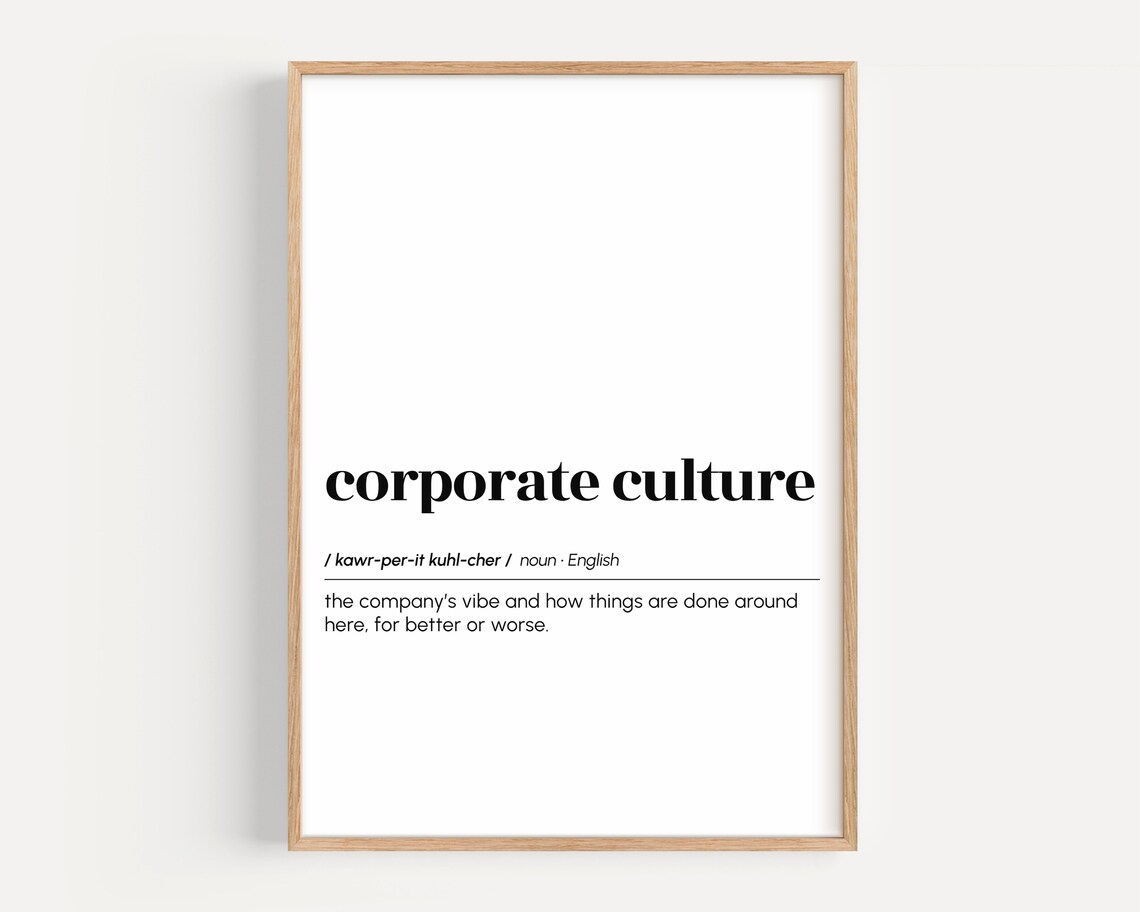 Corporate Culture Funny Dictionary Definition Poster Minimalist Office Humor Gift