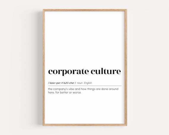 Corporate Culture Funny Dictionary Definition Poster Minimalist Office Humor Gift