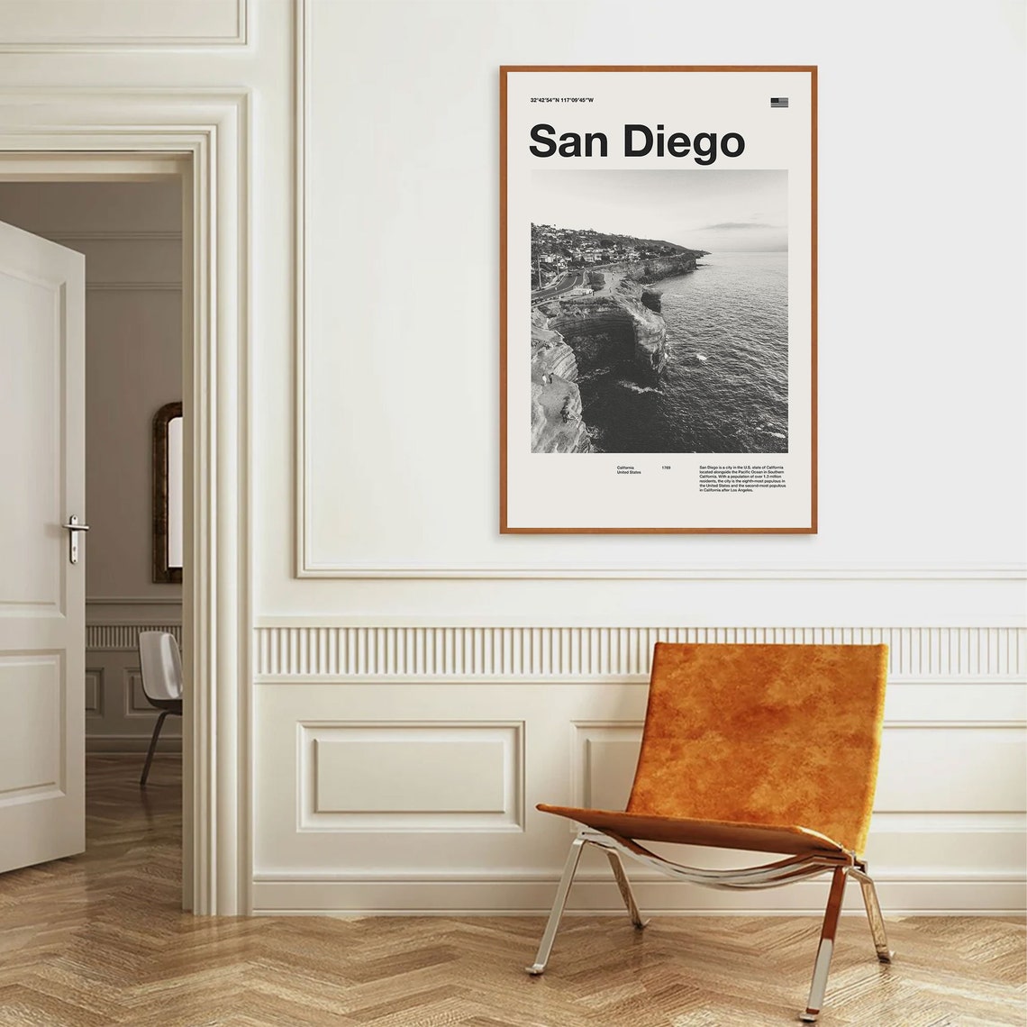 San Diego Art Print San Diego Poster San Diego Wall Art Mid Century Poster Travel Print Art California Vintage Poster - Image 2