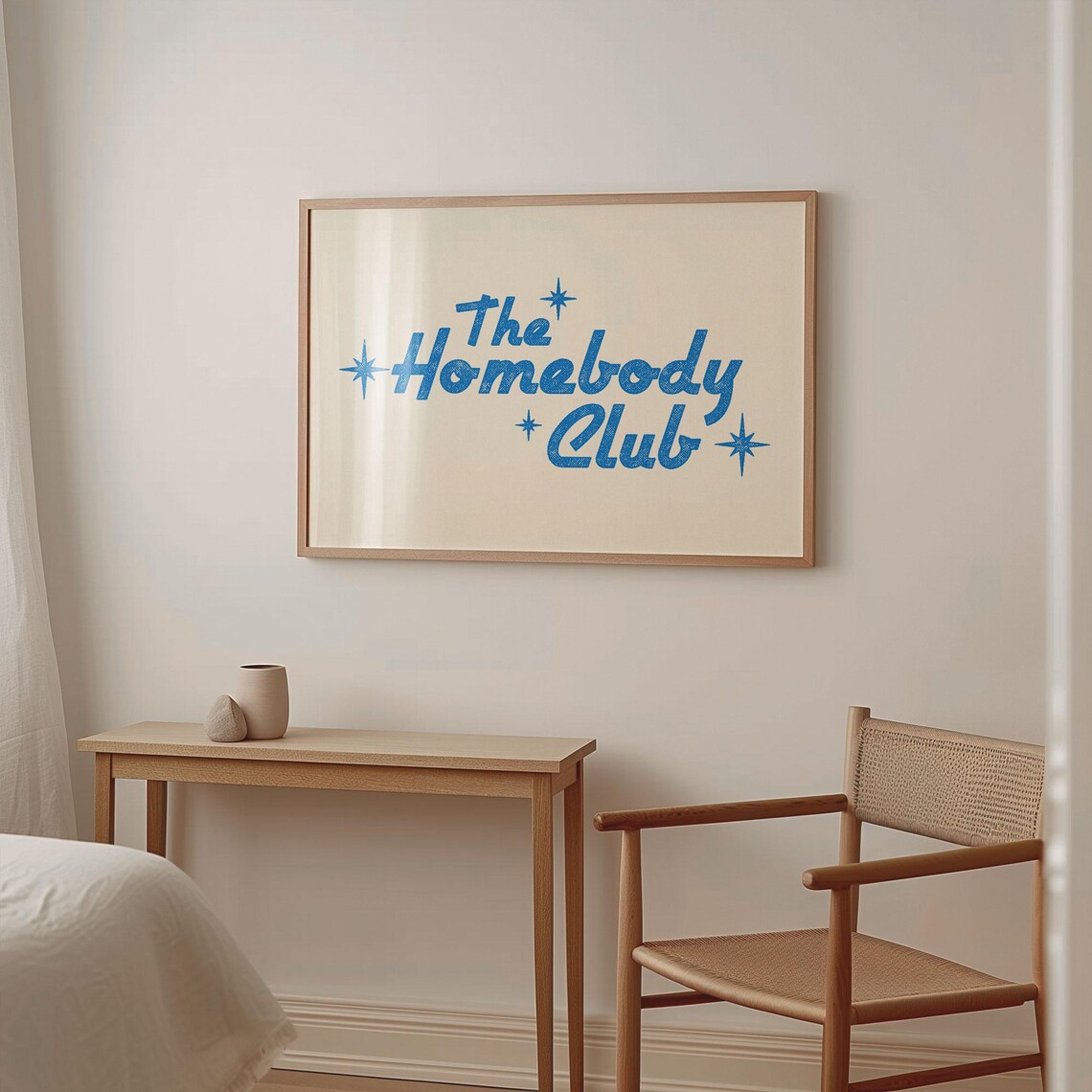 The Homebody Club Blue Retro Script Quote Typography Art Poster - Image 3