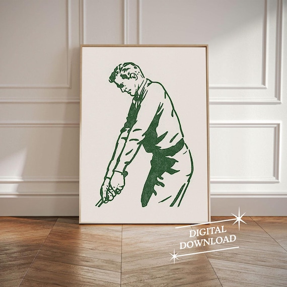 Golf Vintage Poster Mid Century Modern Sports Art Print Golf Gift Gift For Dad Retro Poster Art