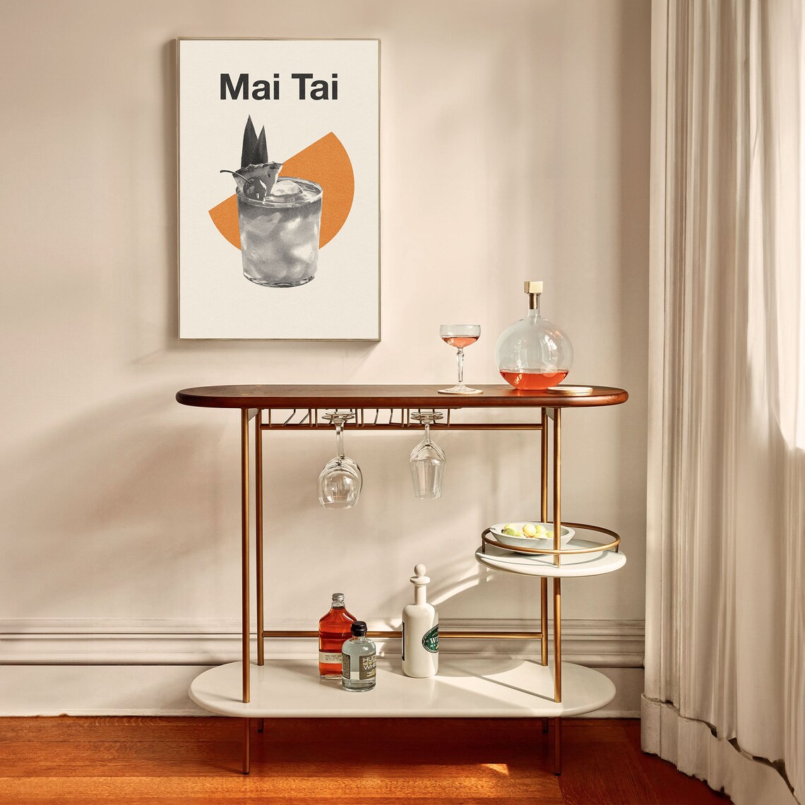 Mai Tai Minimalist Tiki Cocktail Retro Bar Kitchen Art Print - Image 3