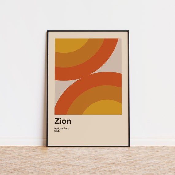 Zion National Park Mid-Century Travel Poster