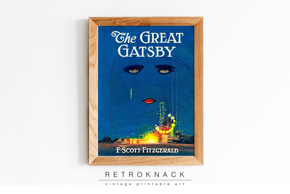 The Great Gatsby First Edition Dust Jacket Cover Jazz Age Art Deco Print - Image 2