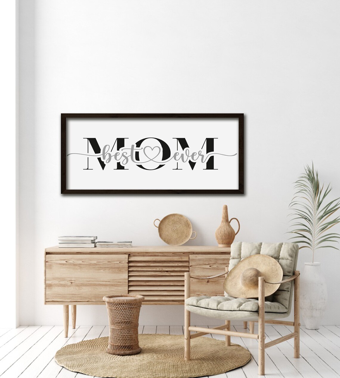 Best Mom Ever Script Typography Gift Sign for Mother's Day Poster - Image 3