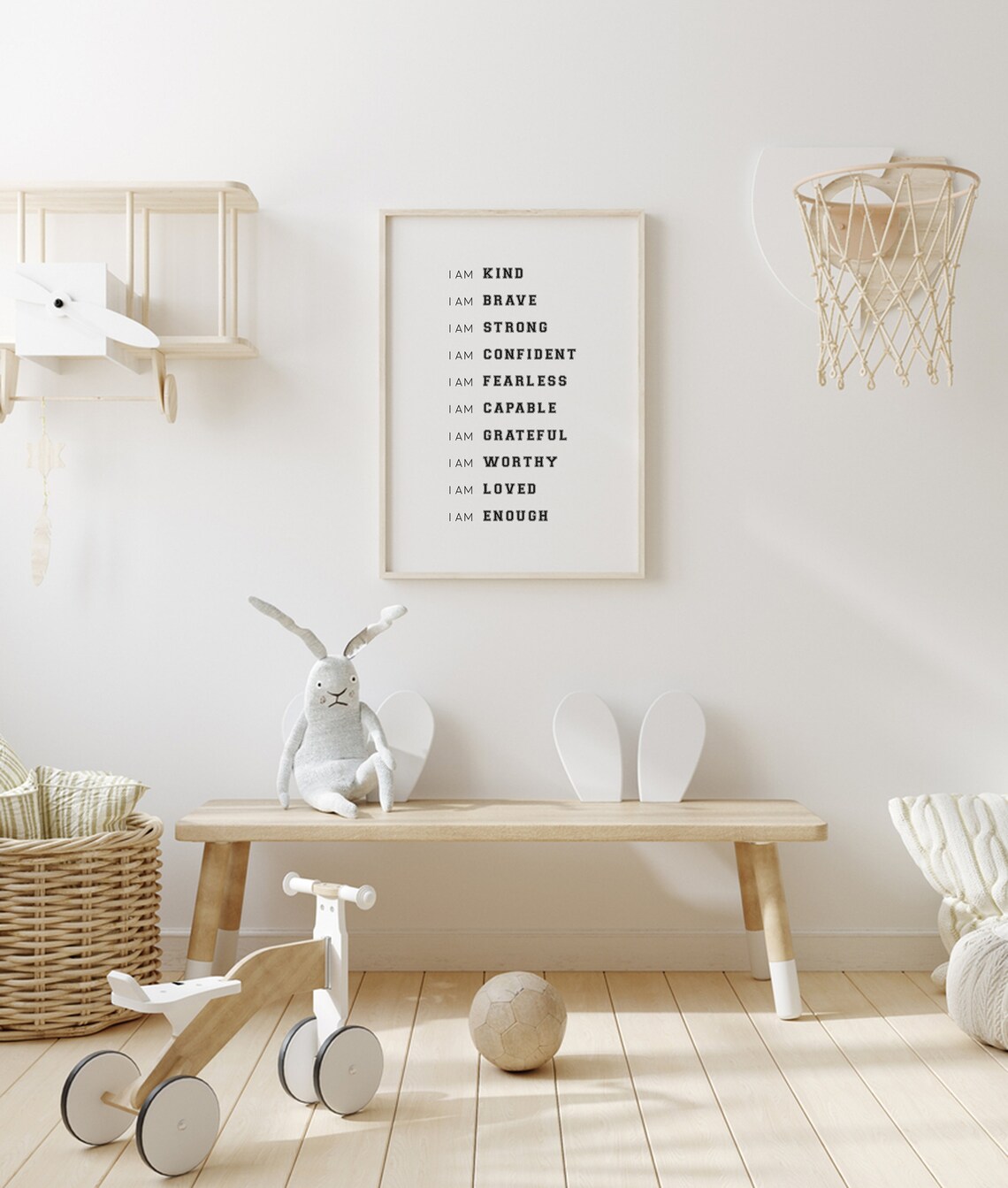Inspirational Nursery Decor Affirmations For Kids Rainbow Affirmations Wood Sign I Am Kind Smart Loved - Image 3