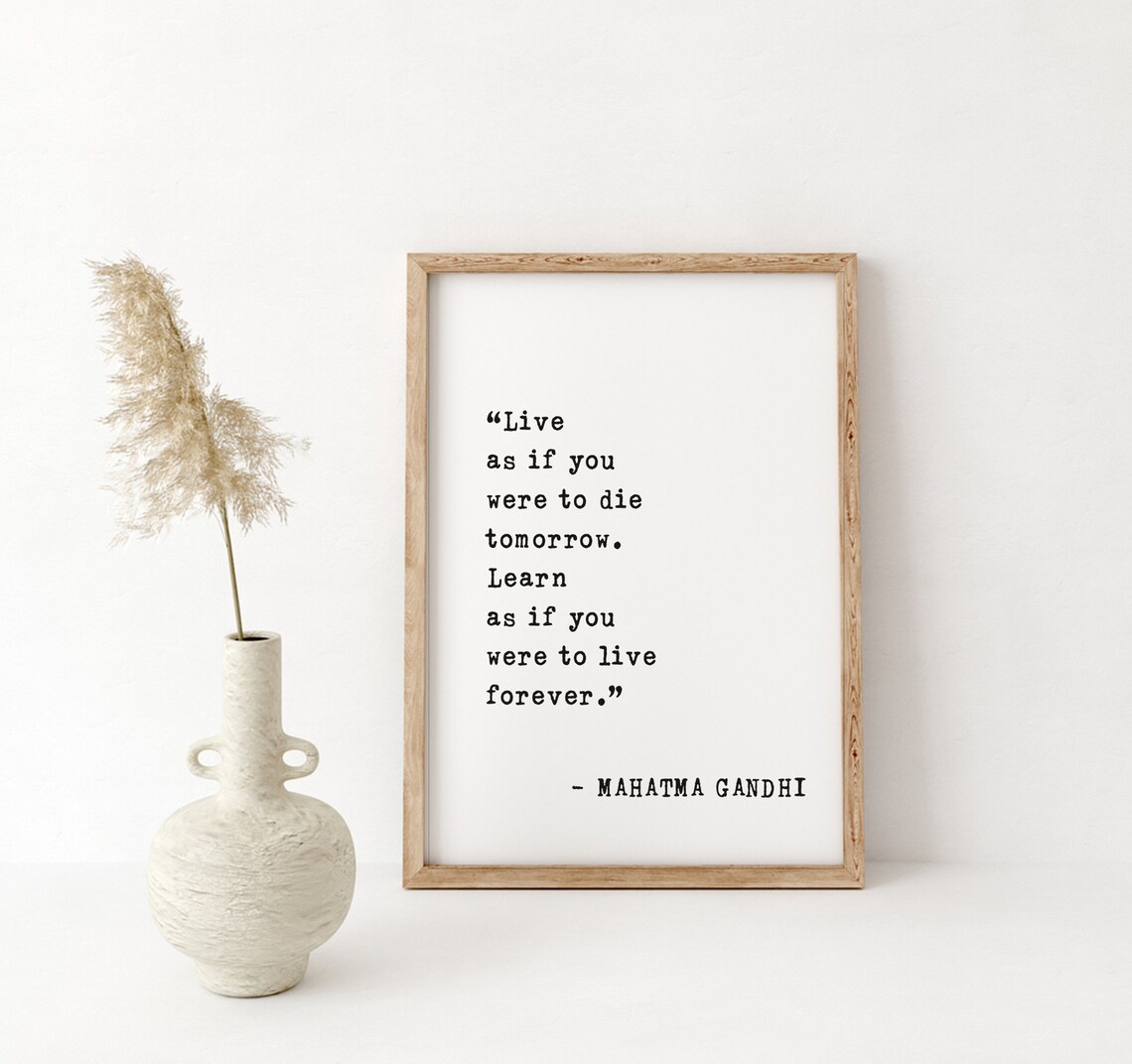 Mahatma Gandhi Quote Art Print, Teacher Gift for Educators - Image 4