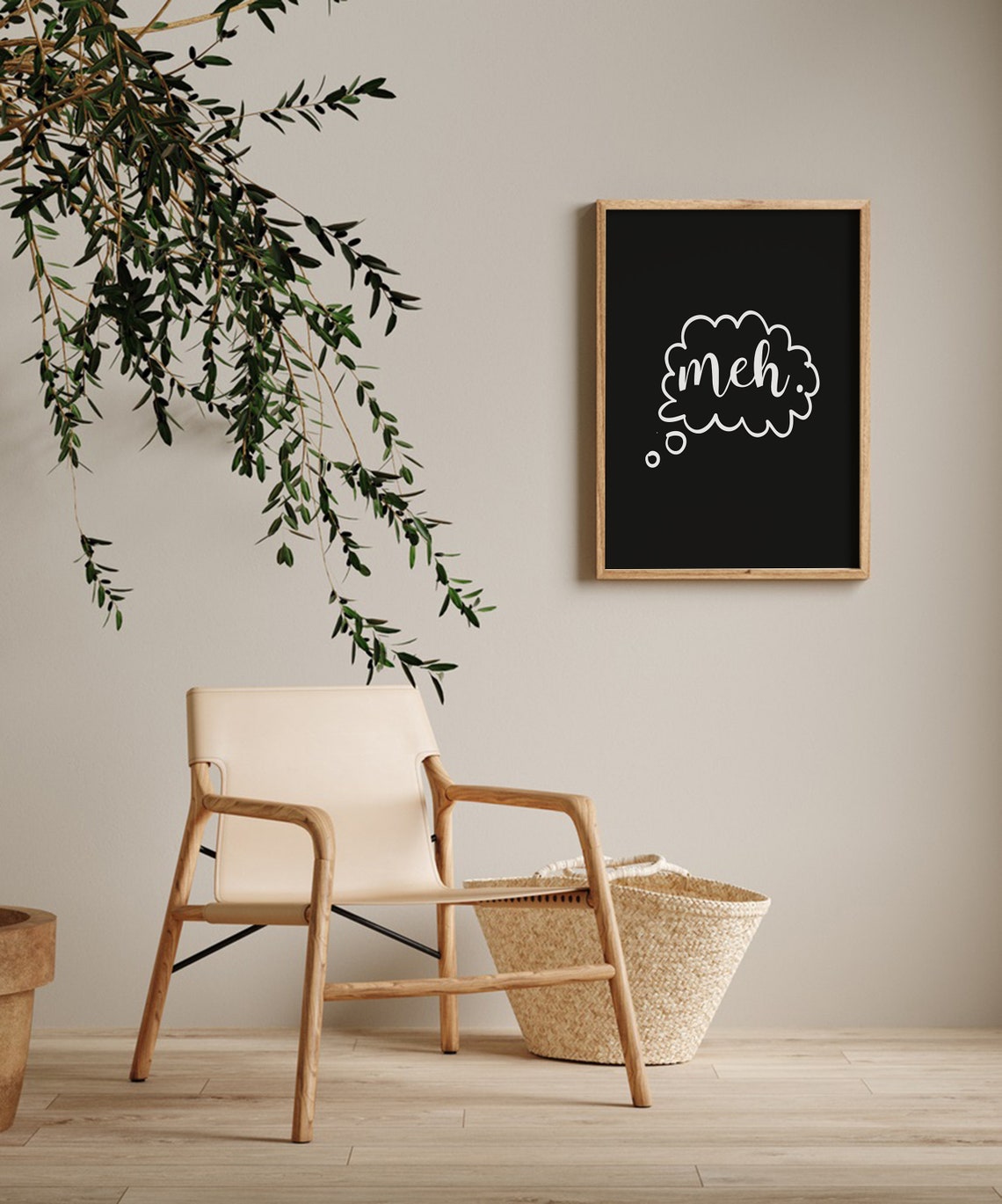 Farmhouse Sign Funny Sign Meh Office Sign Humorous Sign Fixer Upper Modern Farmhouse Funny Home Decor Black Background - Image 3