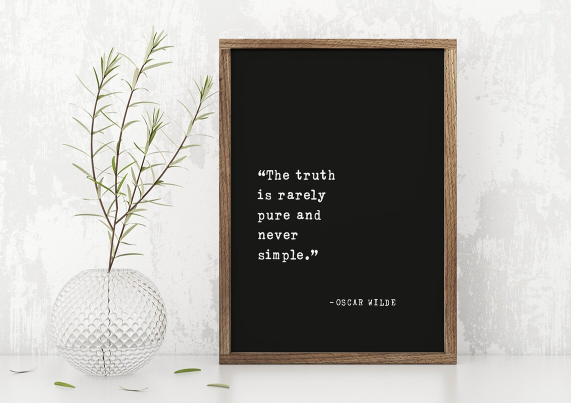 Oscar Wilde The Truth Is Rarely Pure Quote Typewriter Style Poster - Image 5