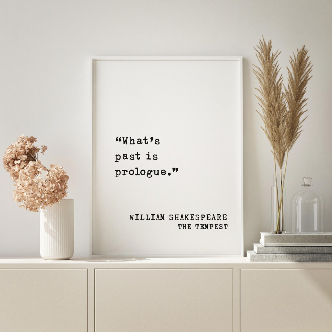 Shakespeare The Tempest Whats Past Is Prologue Typewriter Style Poster - Image 2