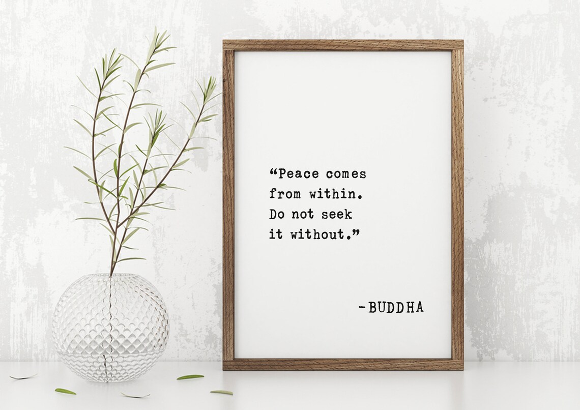 Buddha Inner Peace Quote Peace Comes From Within Minimalist Poster - Image 4