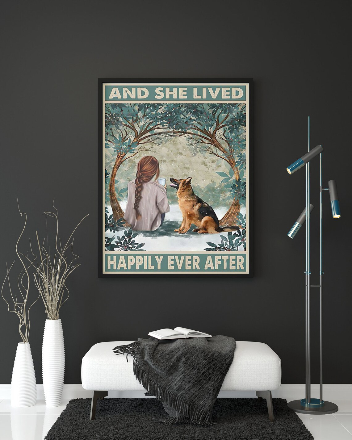 And She Lived Happily Ever After Dog Art Print - Image 2