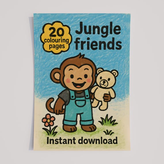 Jungle Animal Colouring Pages Dungaree Gang Safari Theme A4us Letter Pngs