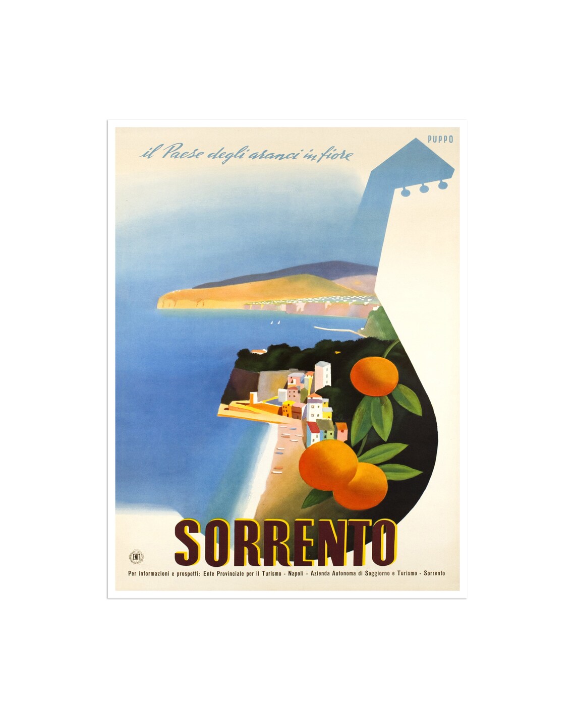 Sorrento Italy Travel Poster, European Wall Art Print