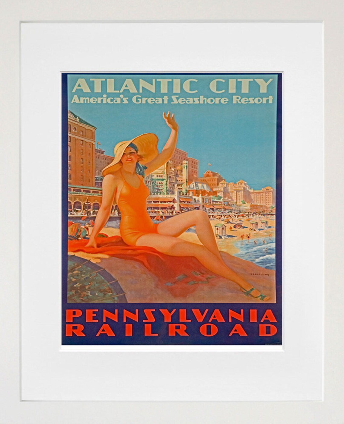 Atlantic City NJ Advertising Poster, Travel Art Print