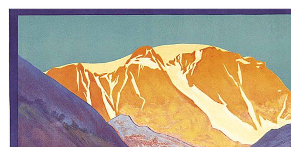 Au Depart de Chamonix Col du Grand St Bernard Vintage Travel Poster - Image 2