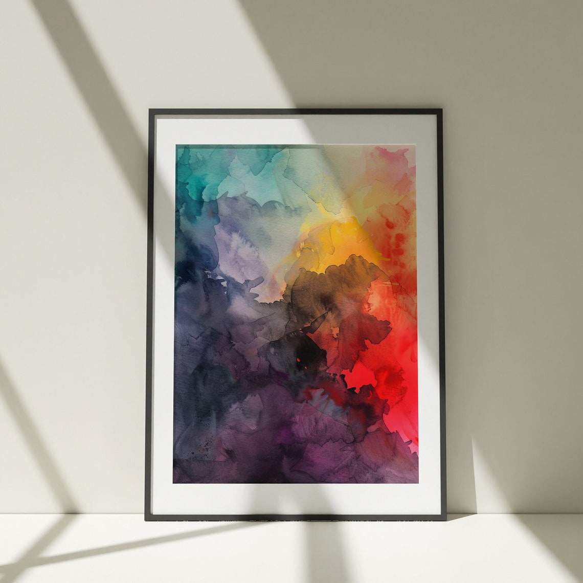 Bold Abstract Watercolor Large Color Wash Dramatic Scene Poster