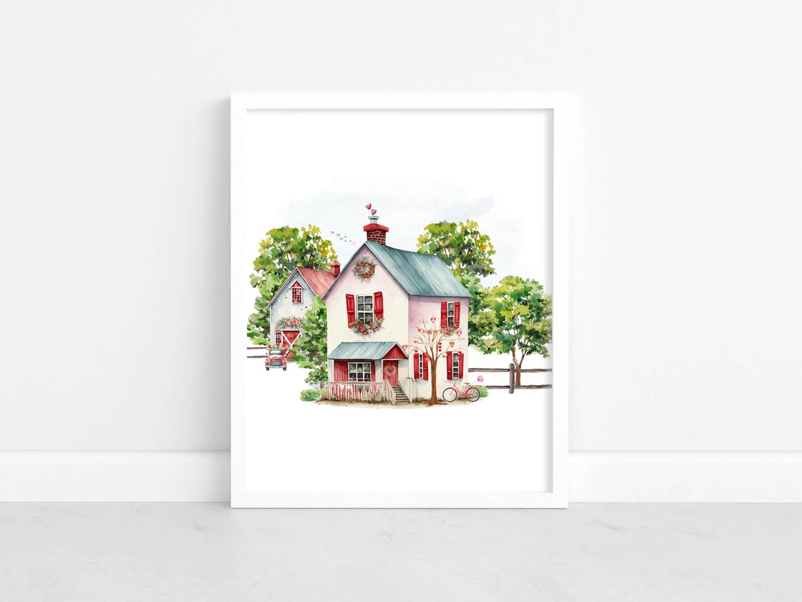 Valentine Farm Wall Art Country Decor 5x7 8x10 85x11 11x14 16x20 Farmhouse Sign Home Wall Art Diy Holiday Decor Valentine Sign - Image 2