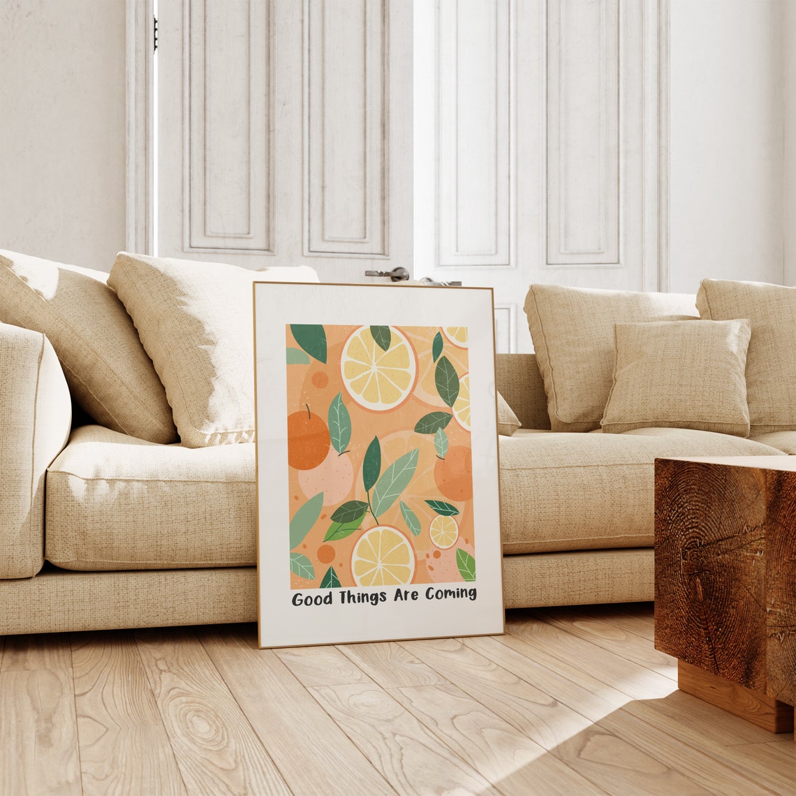 Good Things Are Coming Citrus Fruit Modern Illustration Poster - Image 2
