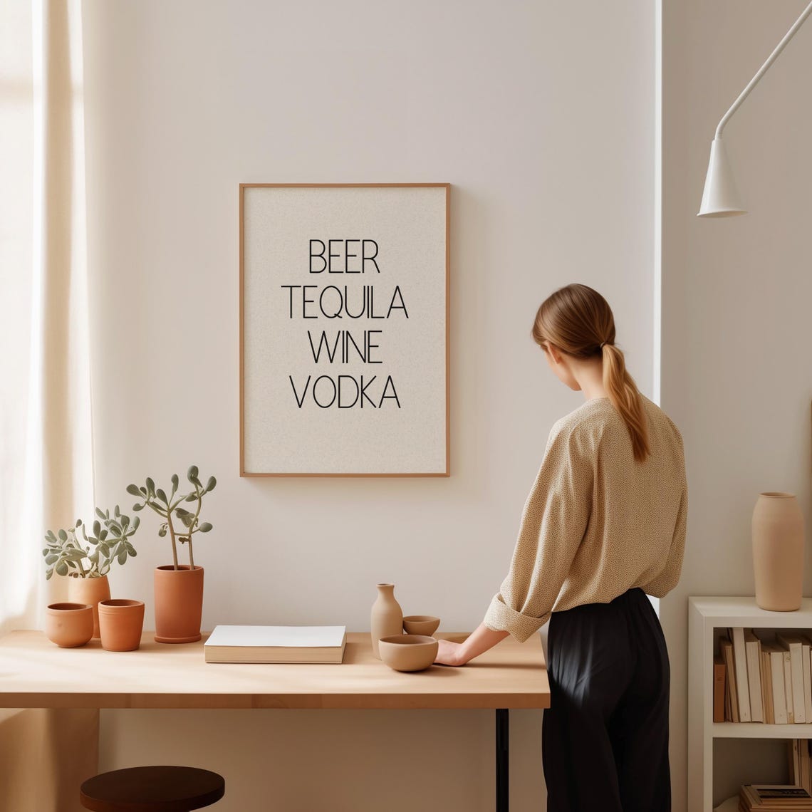 Beer Tequila Wine Vodka Minimalist Drink List Typography Poster - Image 2
