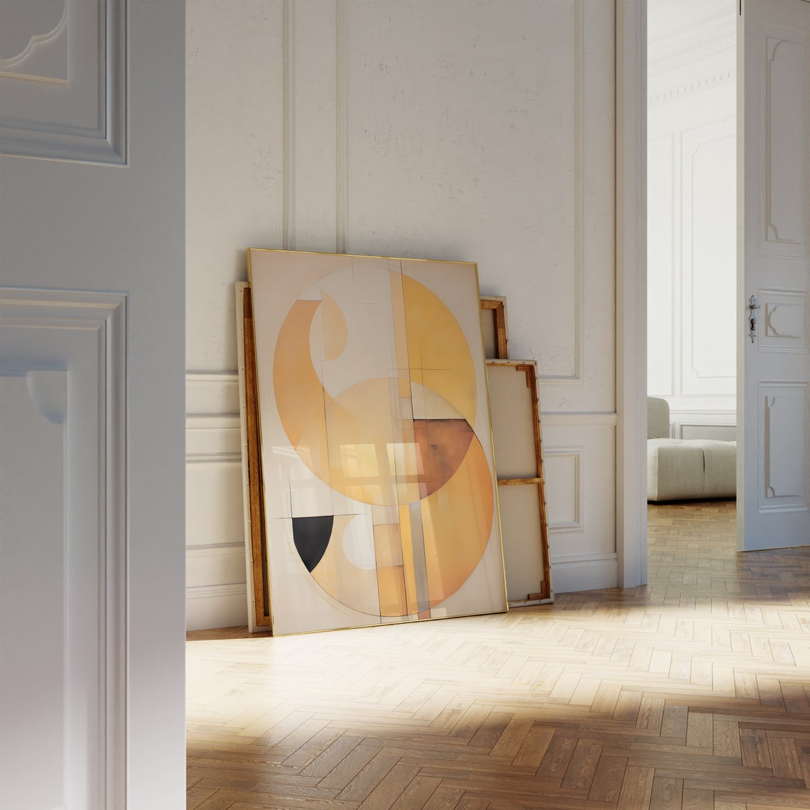 Amber Circle Geometric Warm Modern Abstract Composition Poster - Image 3