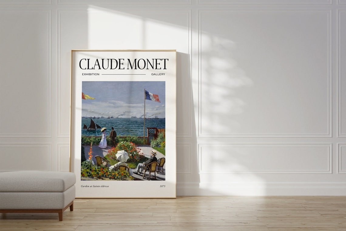 Claude Monet Garden at Sainte Adresse 1875 Seaside Terrace Poster