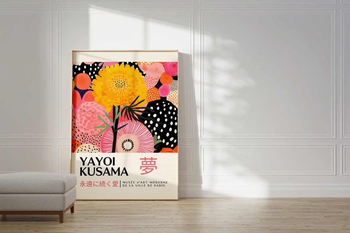 Yayoi Kusama Inspired Japanese Gallery Wall Art Poster