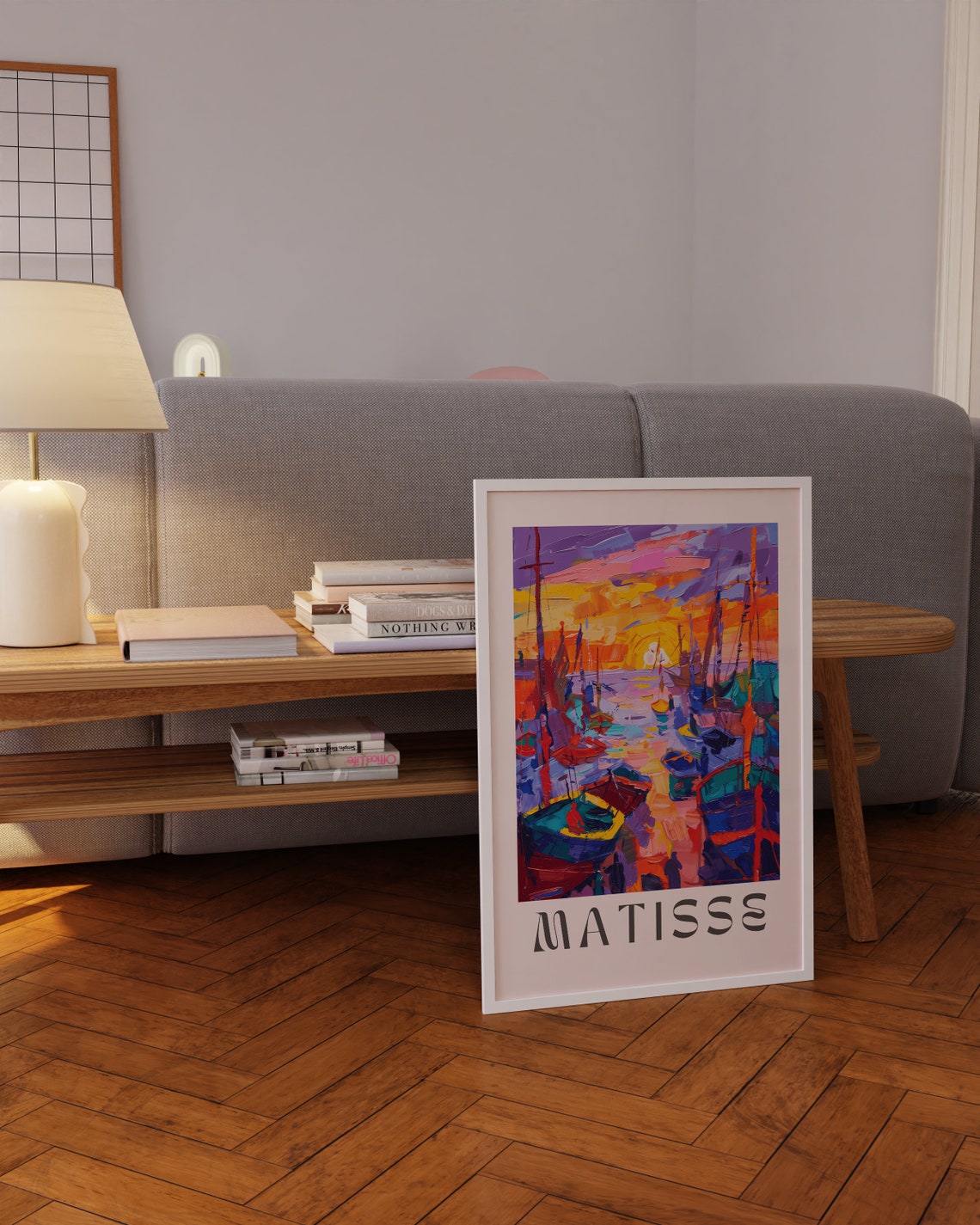 Henri Matisse Colorful Sailboat Harbor At Golden Sunset Poster - Image 3