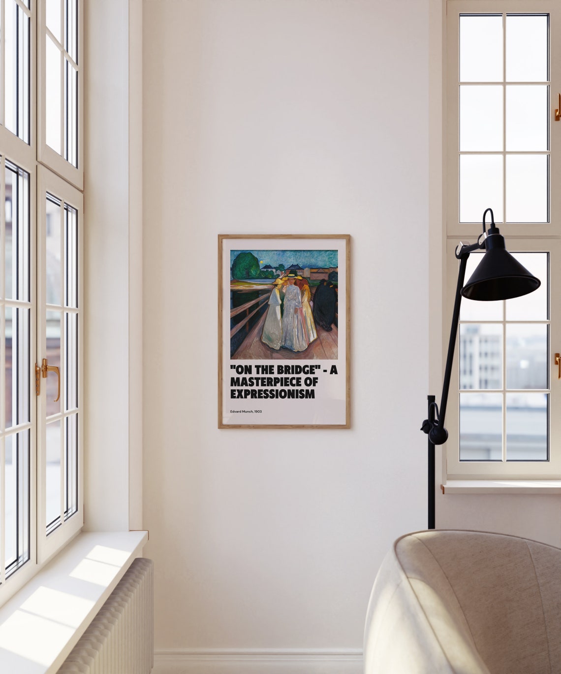 Edvard Munch On The Bridge 1903 Moonlit Figures Exhibition Poster - Image 3