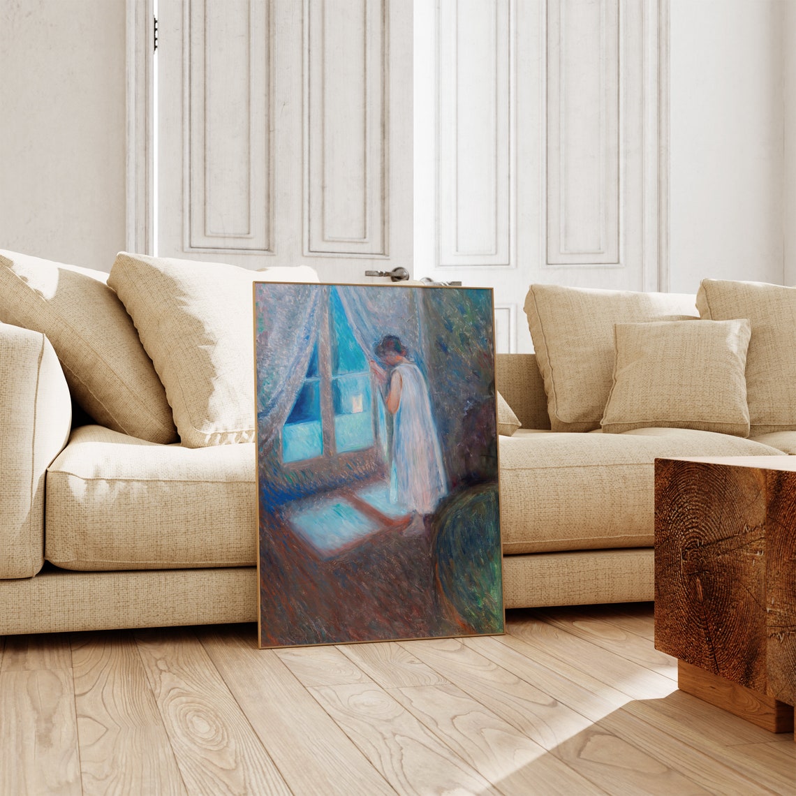 Edvard Munch The Girl by the Window Moonlight Night Art Poster - Image 2