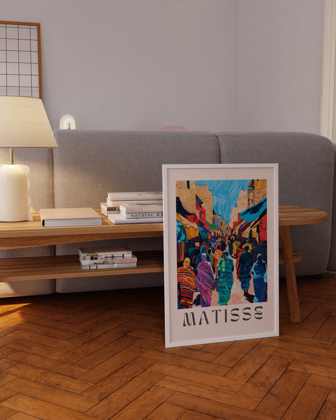 Matisse Vibrant Crowded Market Street Bold Colorful Art Poster - Image 3