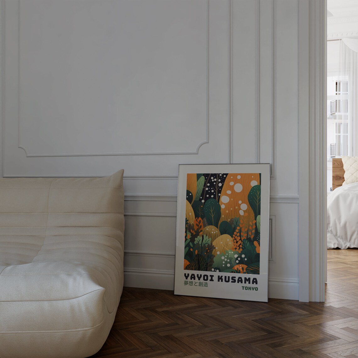 Yayoi Kusama-Inspired Abstract Japanese Wall Art Print - Image 2