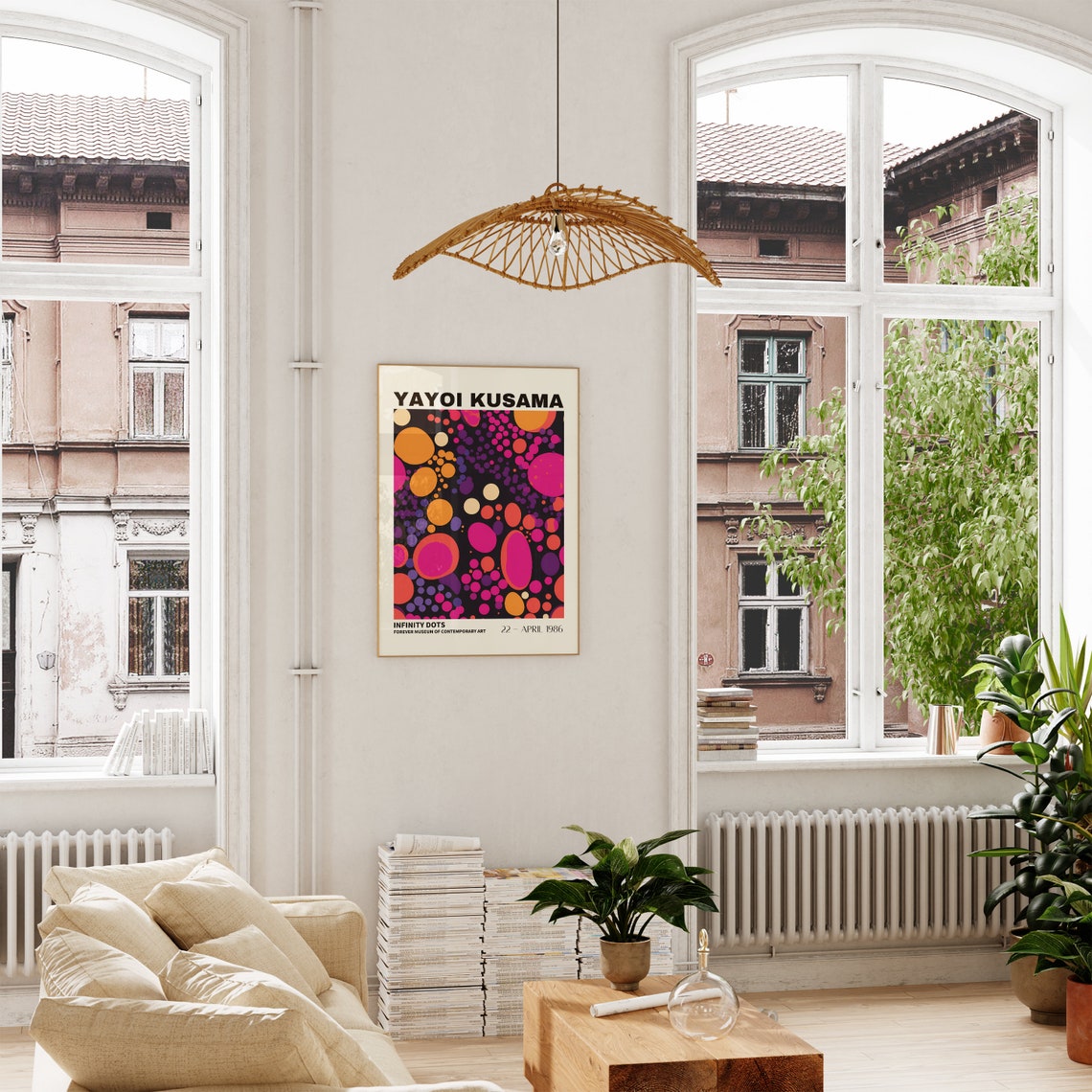 Yayoi Kusama Infinity Dots Neon Museum Exhibition Art Poster - Image 3
