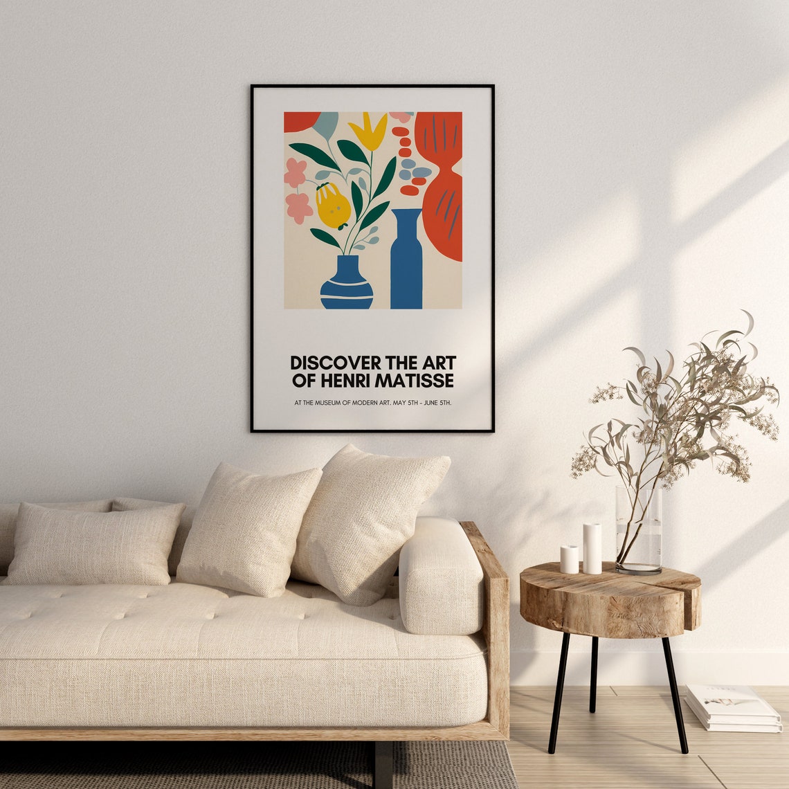 Henri Matisse Inspired Blue Vase Flat Floral Exhibition Poster - Image 2