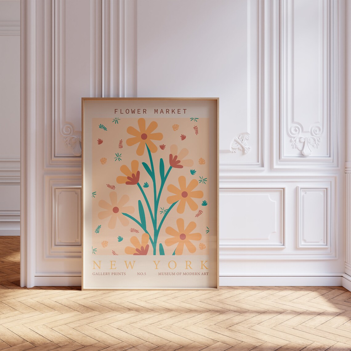 Flower Market New York Peach Floral Museum of Modern Art Poster - Image 5