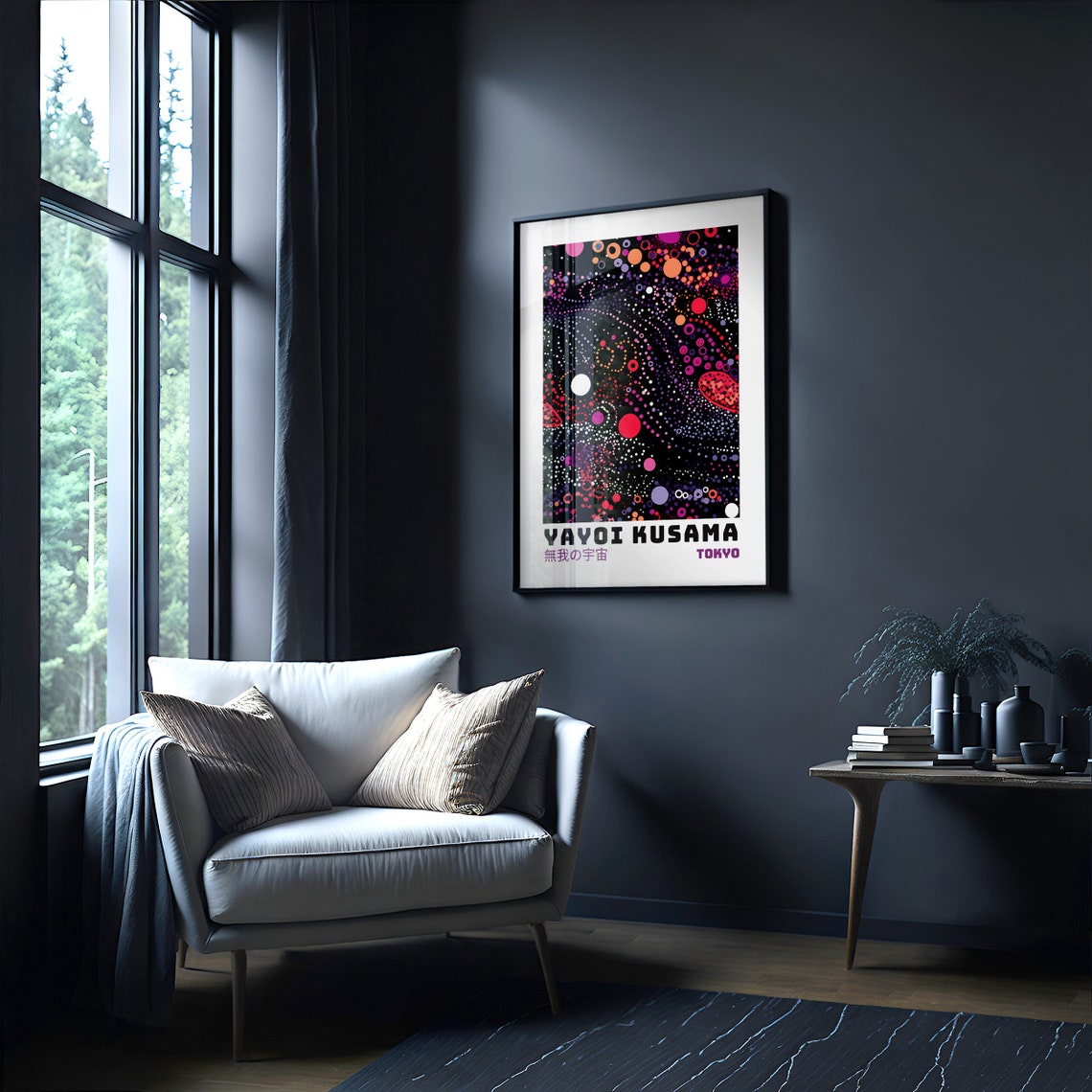 Yayoi Kusama Tokyo Cosmic Dots Dark Abstract Gallery Exhibition Poster - Image 3