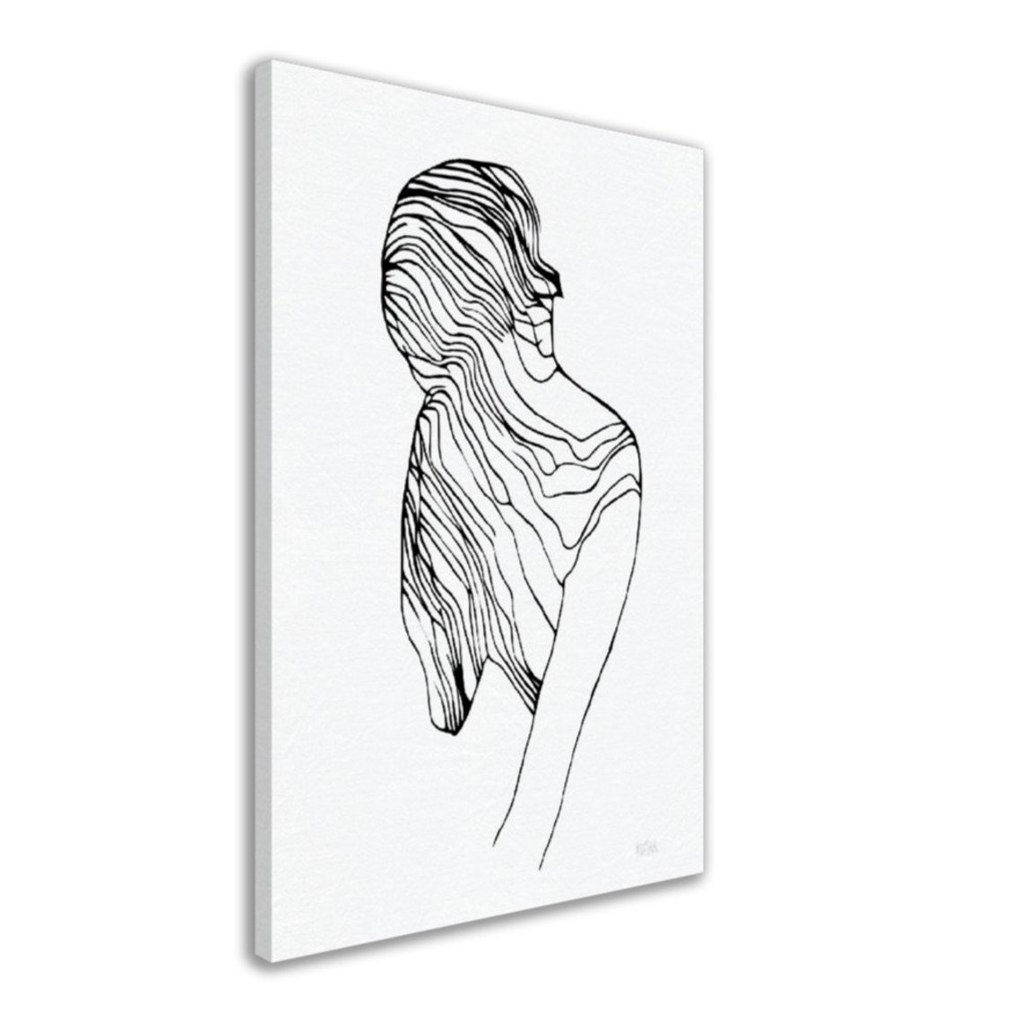 Minimalist Woman Line Art Back View Elegant Ink Drawing Poster - Image 7
