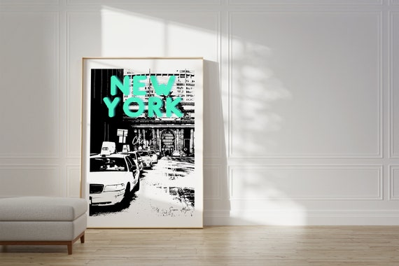 New York Cityscape Poster Minimalist Black And White Wall Art