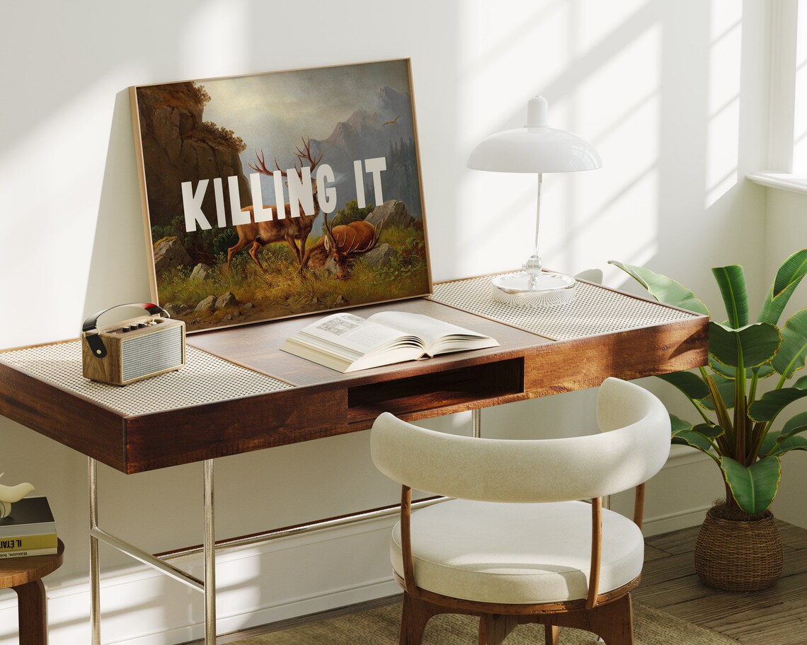 Killing It Motivational Quote Funny Office Decor For Men Wall Art Prints A56 - Image 4