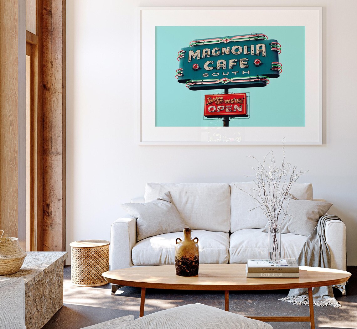 Mid-Century Modern Cafe Sign, Vintage Art Print - Image 2